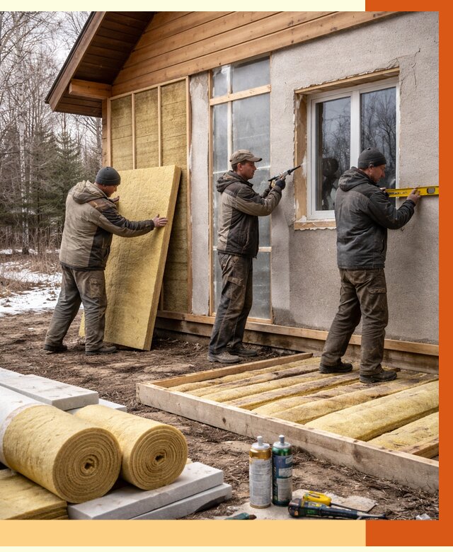 Утепление дачного дома в Павлово от 4815 руб/м2 — недорого | ТепломастерПвв