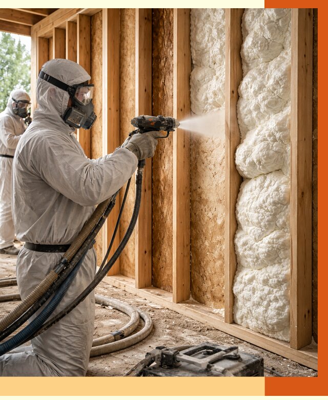 Утепление каркасного дома ППУ в Павлово от 2838 руб./м2 — работа под ключ | ТепломастерПвв