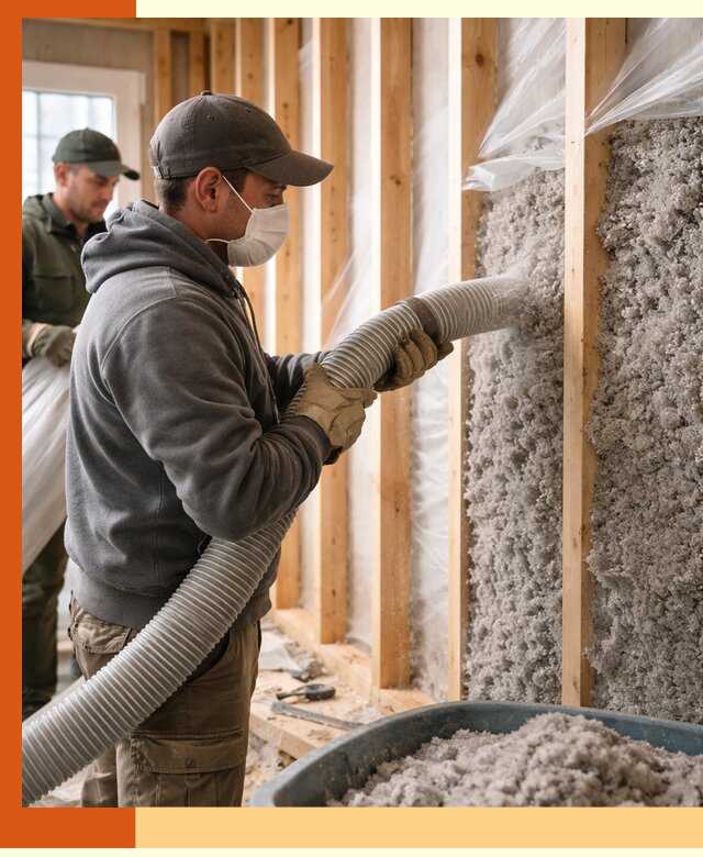 Утепление каркасного дома эковатой в Павлово — качественно и надолго