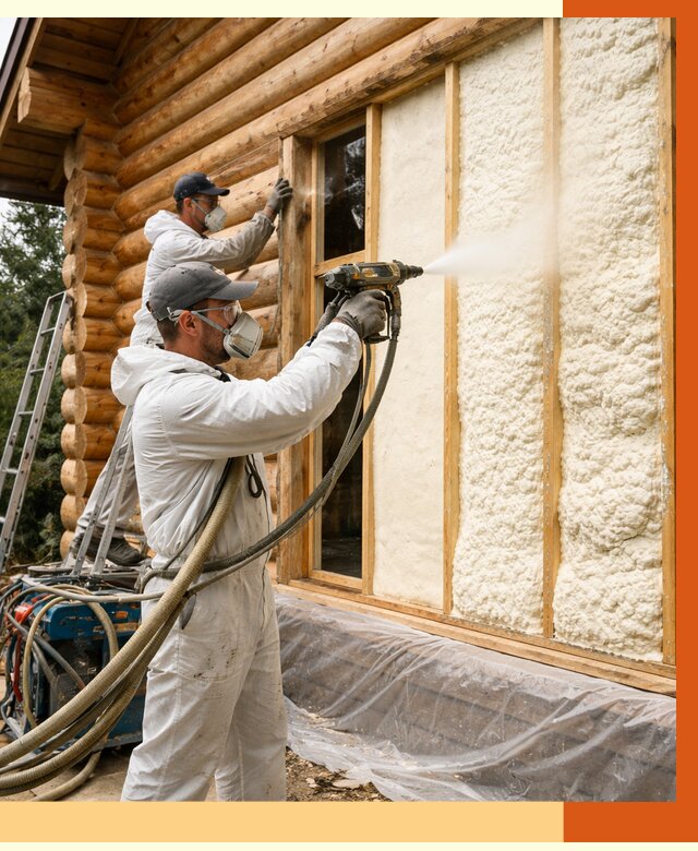 Утепление деревянного дома ППУ в Павлово от 4258 руб/м2 | ТепломастерПвв — под ключ