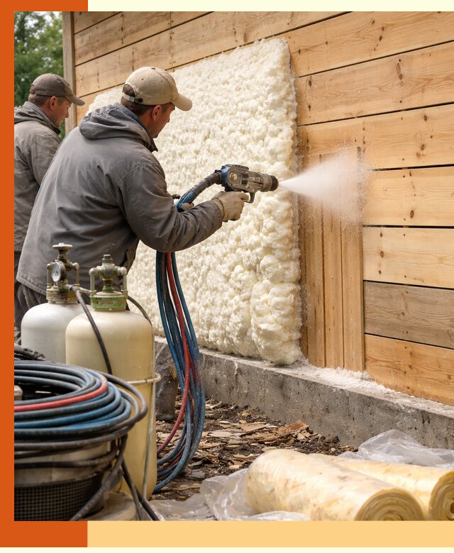 Утепление деревянного дома пенополиуретаном в Павлово