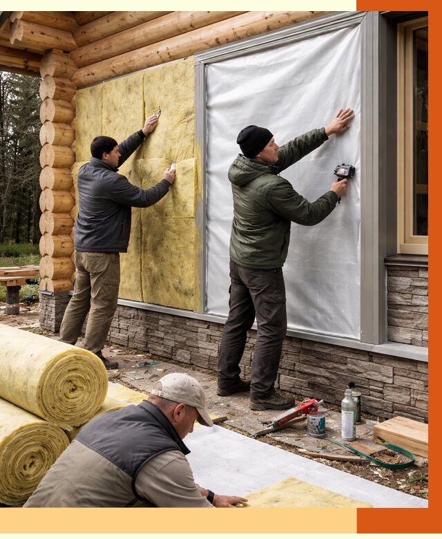 Утепление бревенчатого дома в Павлово от 7755 руб/м2 — заказать под ключ | ТепломастерПвв