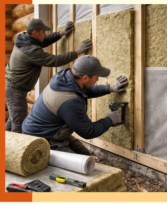 Утепление бревенчатого дома под ключ в Павлово