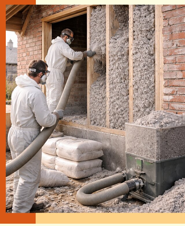 Утепление кирпичного дома эковатой в Павлово