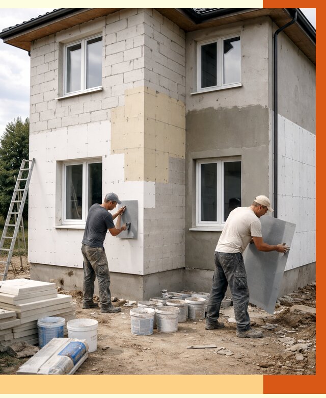 Утепление дома из газобетона в Павлово от 4258 руб./м² — заказать у ТепломастерПвв