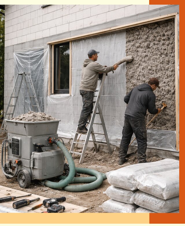 Утепление дома из газобетона эковатой в Павлово от 4562 руб./м2 | ТепломастерПвв