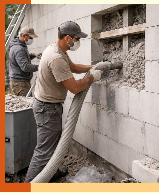 Утепление дома из газобетона эковатой в Павлово