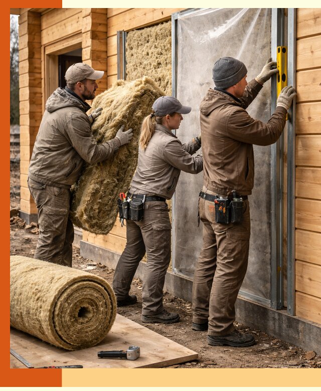 Утепление дома из двойного бруса в Павлово качественно и надёжно