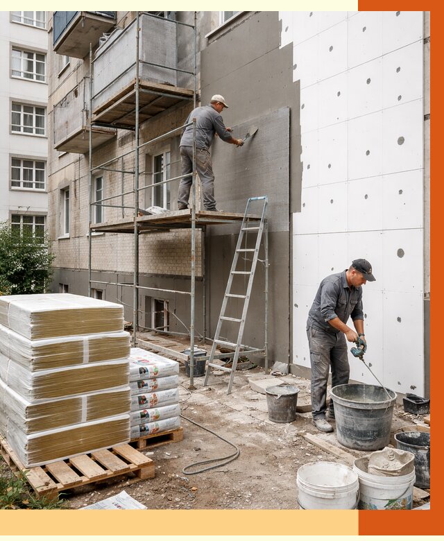 Утепление квартиры снаружи в Павлово от 6234 руб/м2 под ключ | ТепломастерПвв