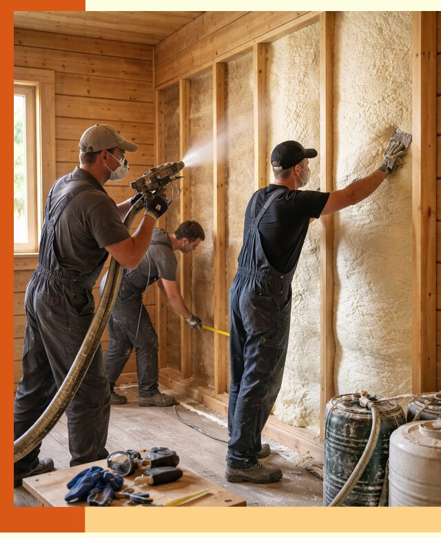 Утепление бани пенополиуретаном (ППУ) в Павлово