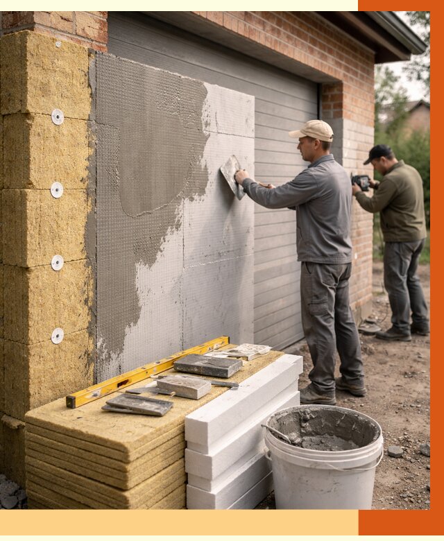 Утепление гаража снаружи в Павлово от 4258 руб. за м2 — наружное утепление под ключ | ТепломастерПвв