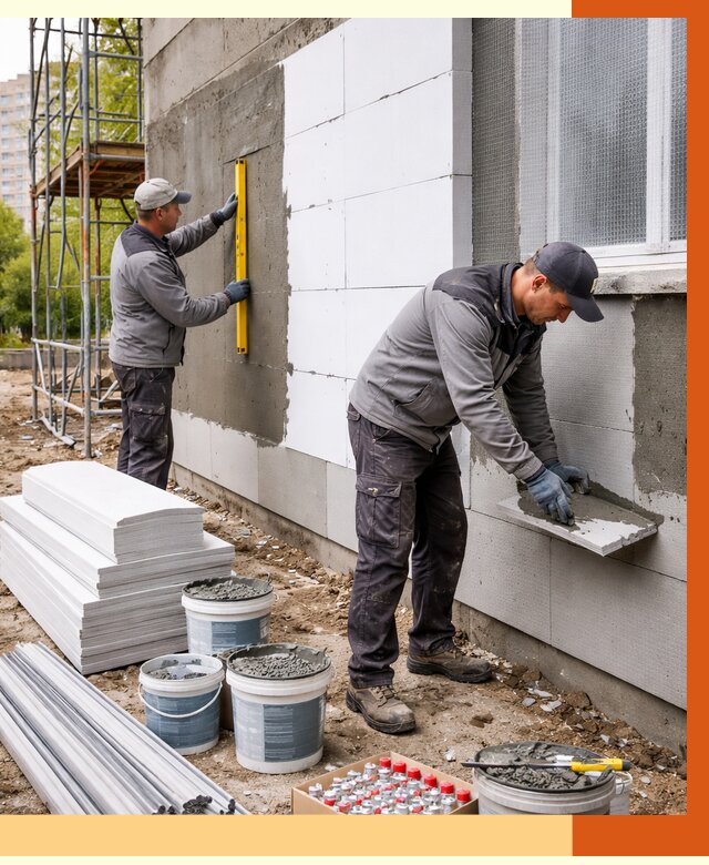 Утепление фасада и стен снаружи в Павлово от 4258 руб. | ТепломастерПвв