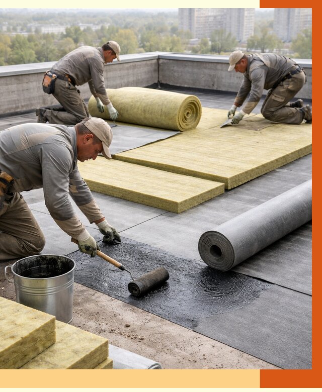 Утепление плоской крыши в Павлово от 7299 руб./м2 под ключ | ТепломастерПвв
