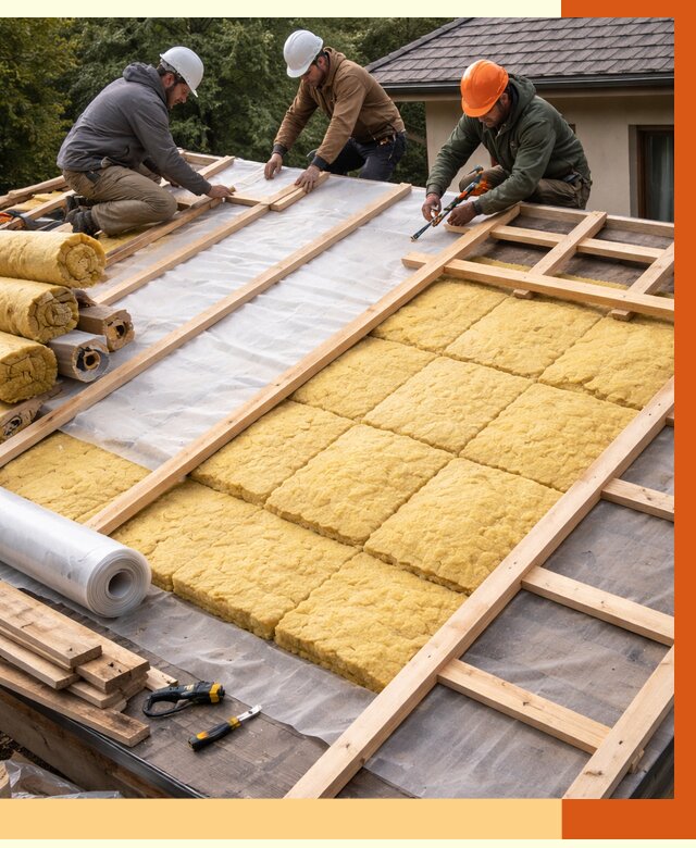 Утепление скатной крыши в Павлово от 1267 руб./м2 под ключ | ТепломастерПвв