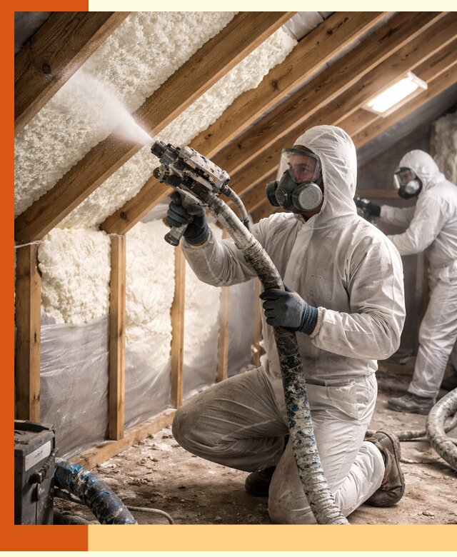 Утепление чердака пенополиуретаном (ППУ) в Павлово