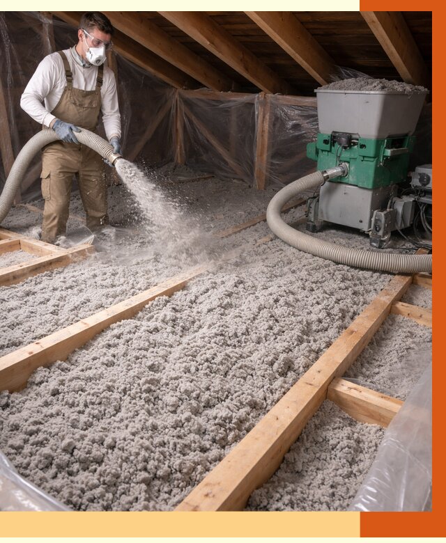 Утепление чердака эковатой в Павлово от 1470 руб/м2 — заказать у ТепломастерПвв