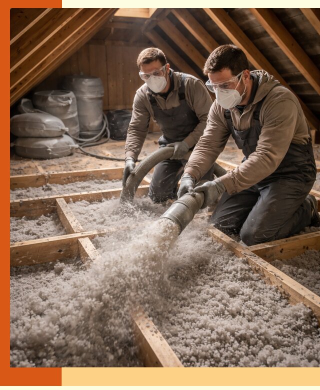 Утепление чердака эковатой в Павлово — быстро и надёжно