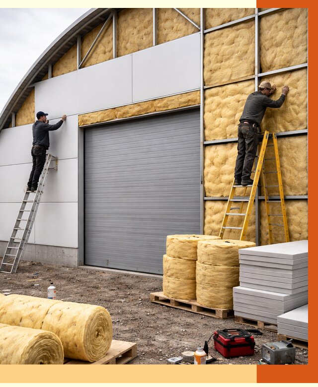 Утепление ангара пенополиуретаном в Павлово от 7299 руб./м² — комплекс от ТепломастерПвв