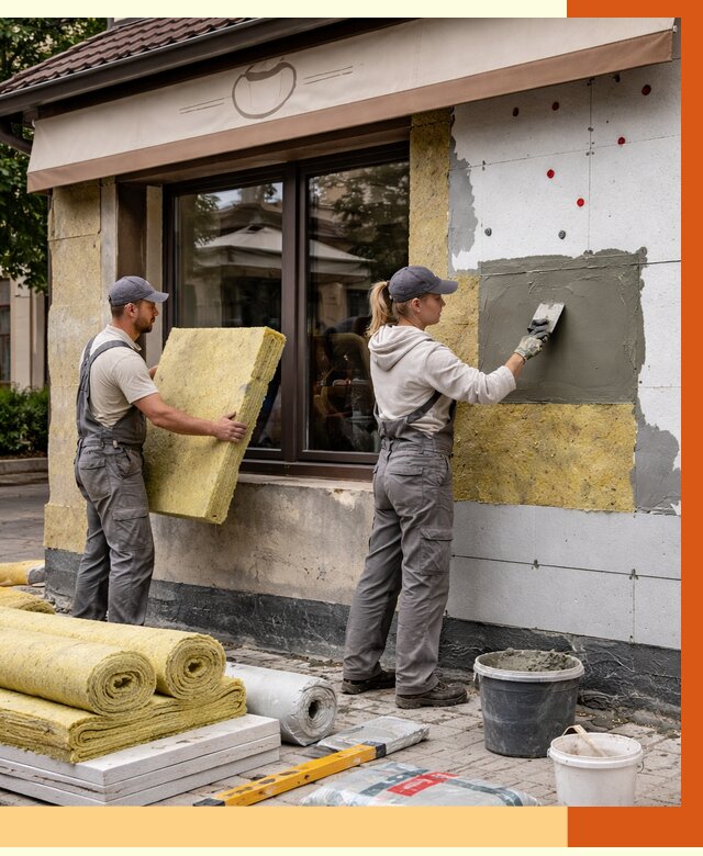 Утепление кафе в Павлово от 4258 руб/м2 — комплексно под ключ | ТепломастерПвв