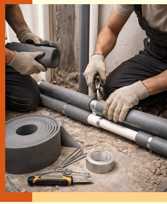 Утепление труб водоснабжения в Павлово — монтаж и защита сети