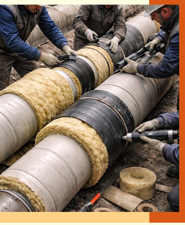 Утепление трубопровода в Павлово под ключ от 1875 руб. — надежно и выгодно | ТепломастерПвв