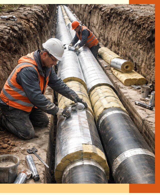 Утепление теплотрассы в Павлово от 4562 руб./м2 — ппу и комплексная изоляция | ТепломастерПвв