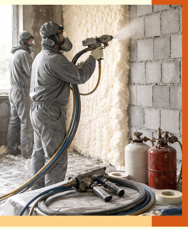 Утепление блочной стены ППУ в Павлово от 4308 руб./м² — ТепломастерПвв