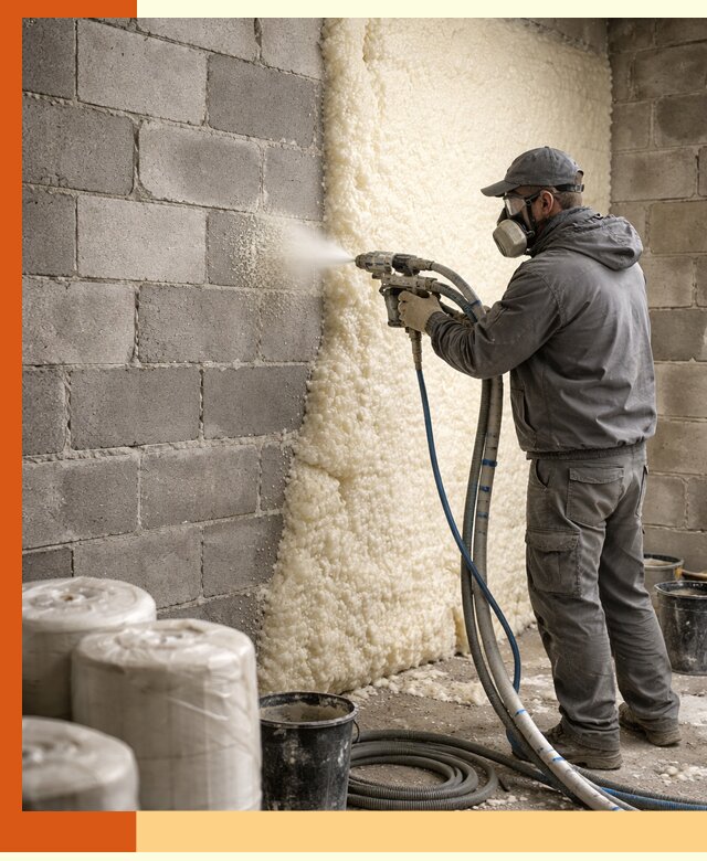 Утепление блочной стены ППУ в Павлово качественно и надёжно