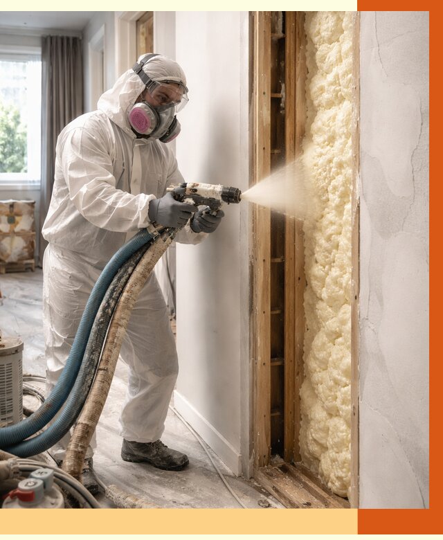 Межстеновое утепление ППУ в Павлово от 2788 руб/м2 — межстенное утепление под ключ | ТепломастерПвв