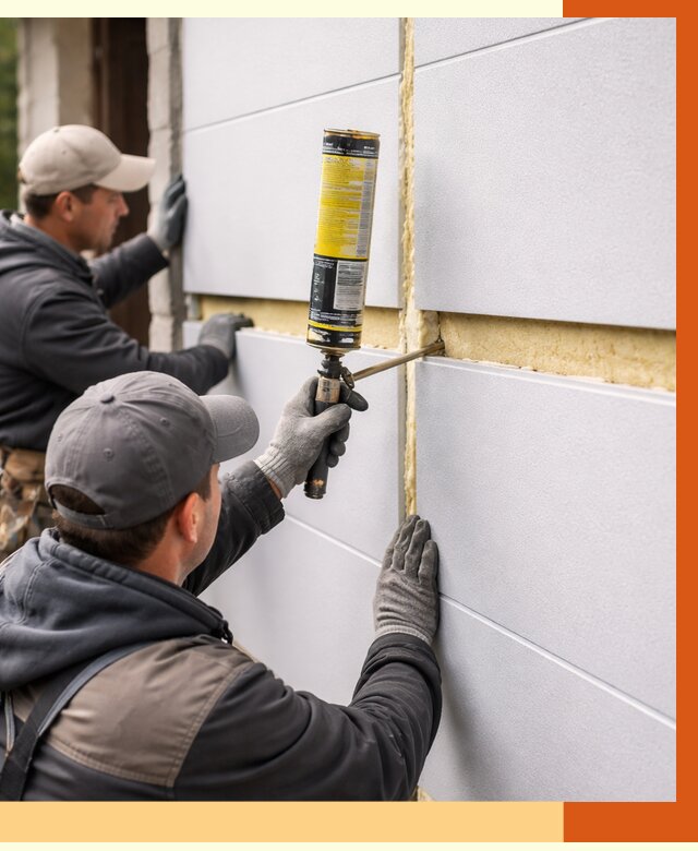 Утепление сэндвич панелей ППУ в Павлово от 4258 руб. за м2 | ТепломастерПвв