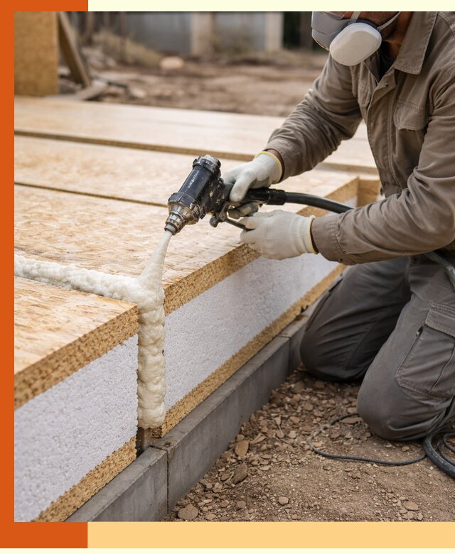 Утепление СИП-панелей пенополиуретаном (ППУ) в Павлово