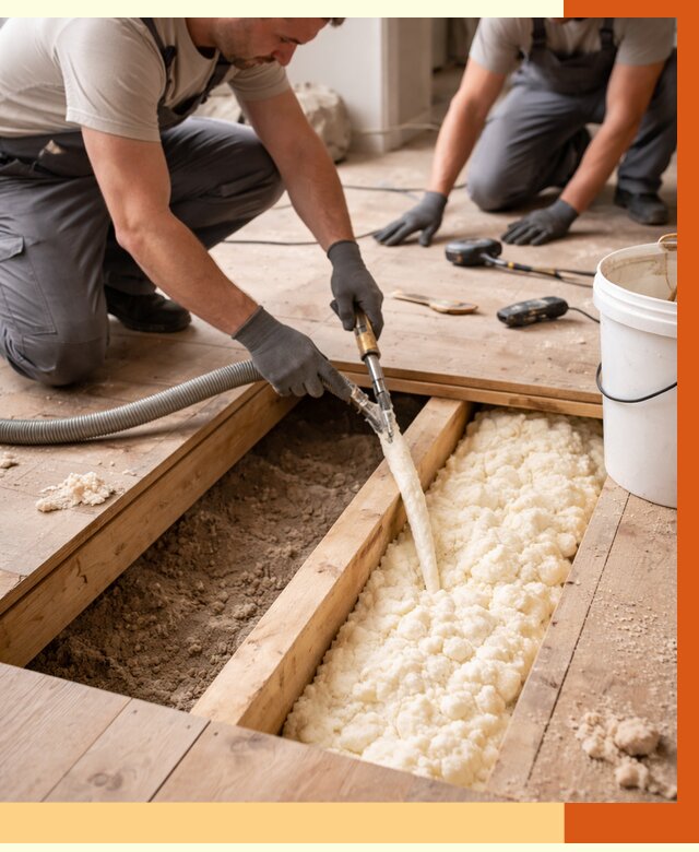 Заполнение пустот пола в Павлово от 2737 руб. — утепление пустот пола под ключ | ТепломастерПвв
