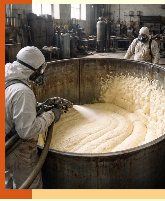 Заливка ппу в емкости с полной изоляцией и герметизацией в Павлово