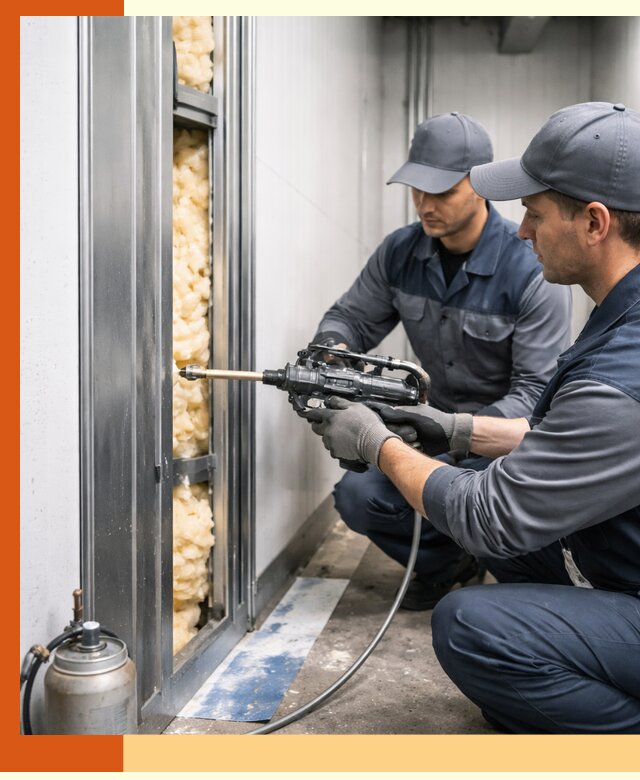 Заполнение пустот холодильных панелей в Павлово специализированной пеной