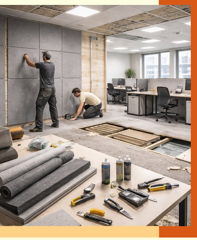 Профессиональная шумоизоляция офиса в Павлово от 6842 руб. за м2 | ТепломастерПвв