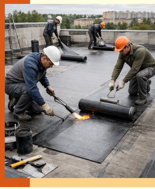 Профессиональная гидроизоляция плоской кровли в Павлово