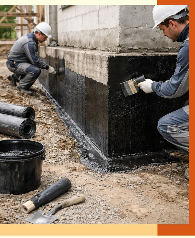 Гидроизоляция фундамента в Павлово от 1267 руб. — профессионально, под ключ | ТепломастерПвв