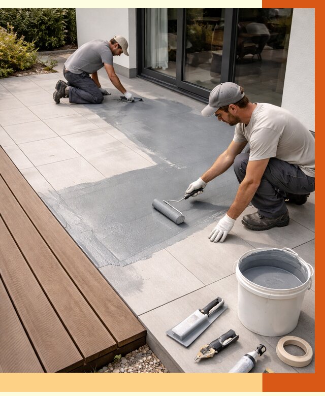 Гидроизоляция террасы в Павлово под ключ от 7603 руб./м² | ТепломастерПвв