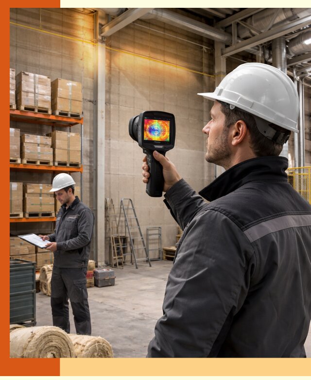 Тепловизионное обследование склада и выявление утечек в Павлово