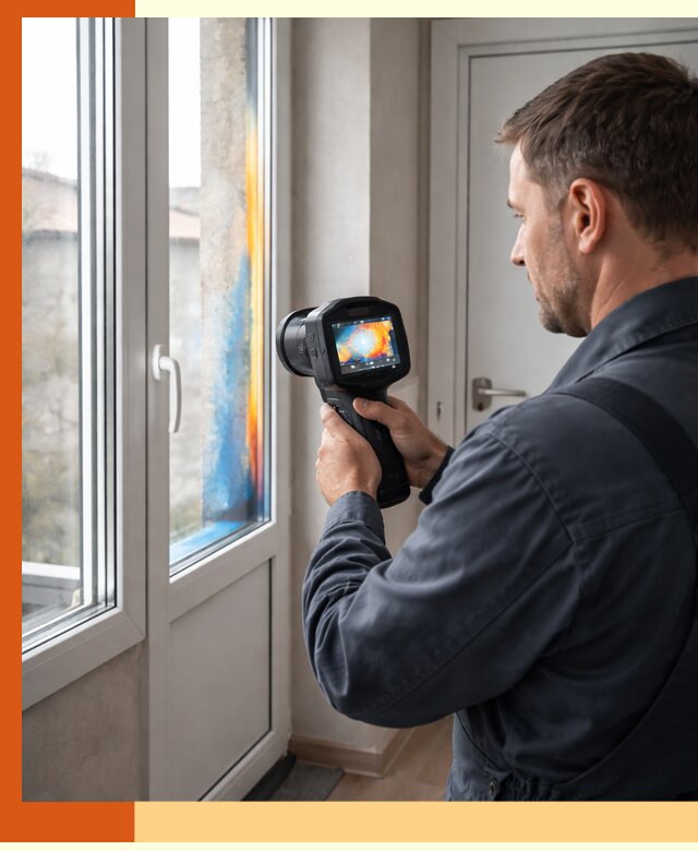Тепловизионное обследование окон и дверей в Павлово