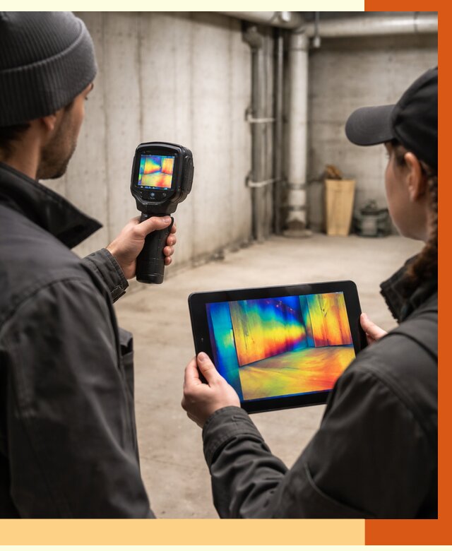 Тепловизионное обследование подвала в Павлово от 4562 руб. — проверка гидроизоляции | ТепломастерПвв
