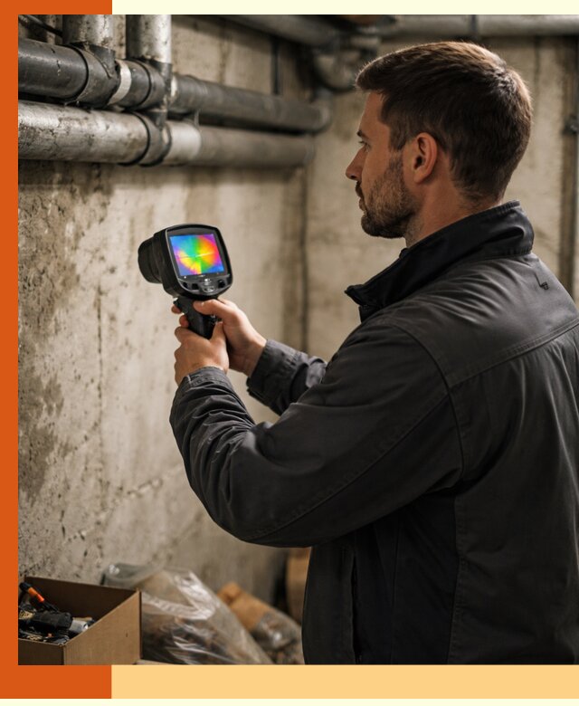Тепловизионное обследование подвала в Павлово для поиска утечек тепла