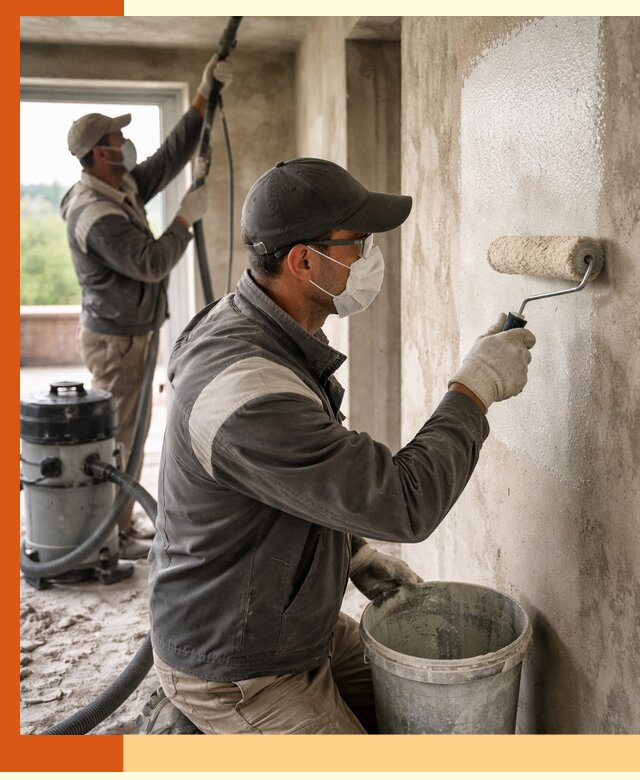 Подготовка поверхности под напыление утеплителя в Павлово