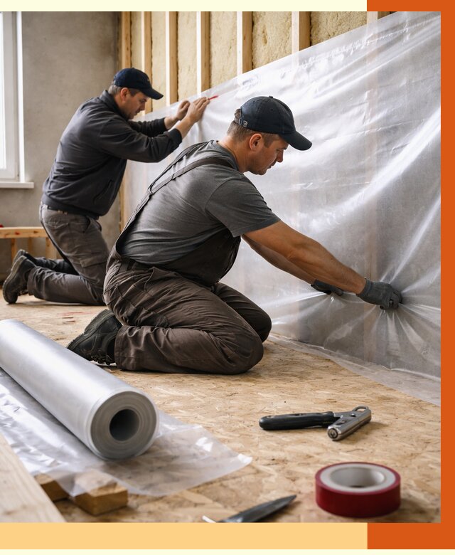 Монтаж пароизоляции в Павлово от 2534 руб. — установка и укладка под ключ | ТепломастерПвв